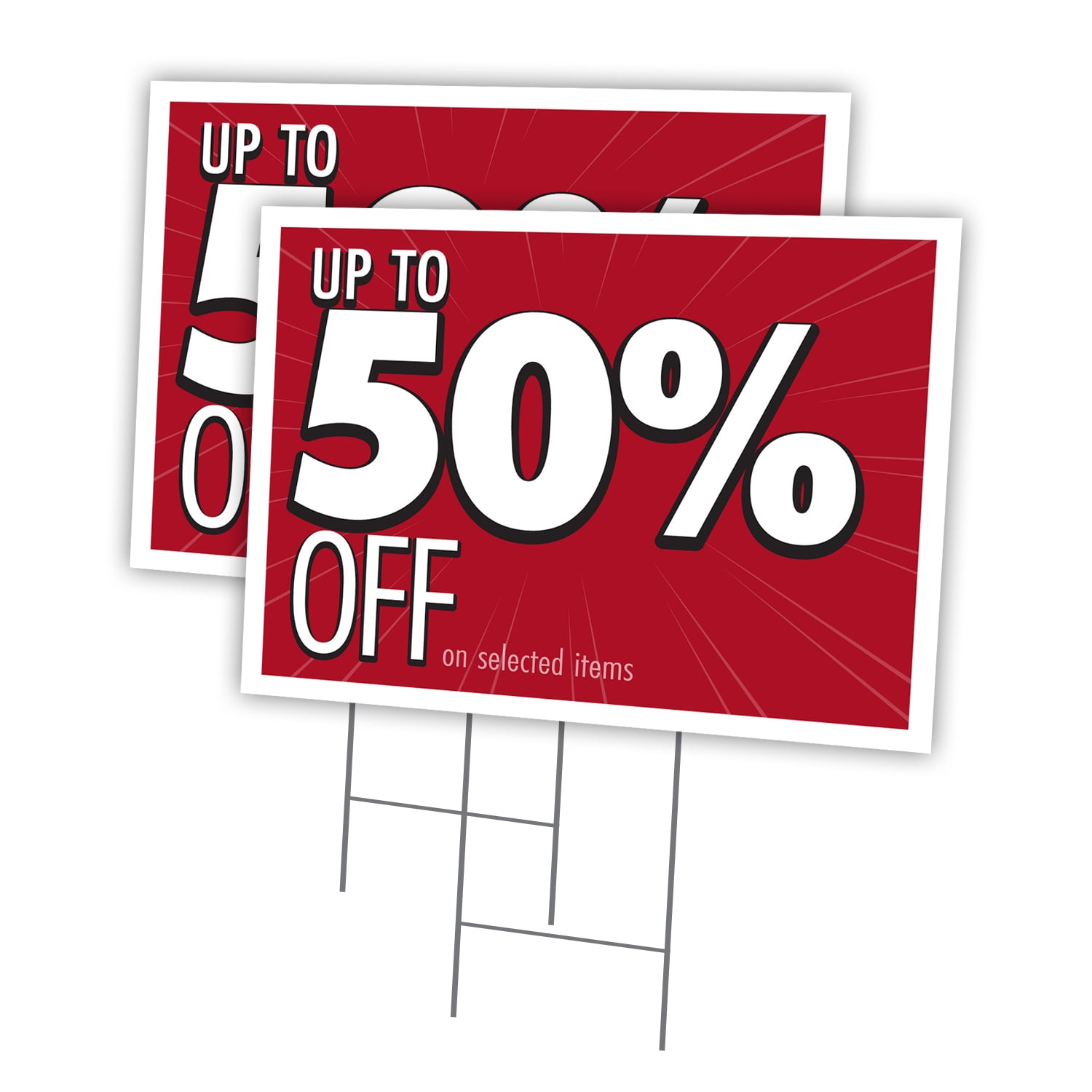 50% Off 2 Pack Of 12" x 16" Yard Sign & Stake | Advertise Your Business | Stake Included Image On Both Sides | Made in The USA