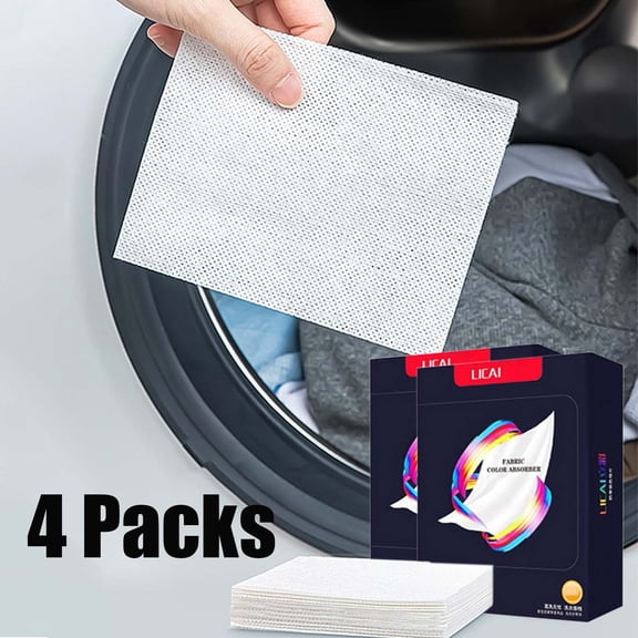 Up to 50% Off! 4 Packs Color Catcher Sheets For Laundry Maintains Clothes Colors 100 Count Trapping Sheets Avoid Clothes From Staining Trapping Color Absorber Laundry Sheets