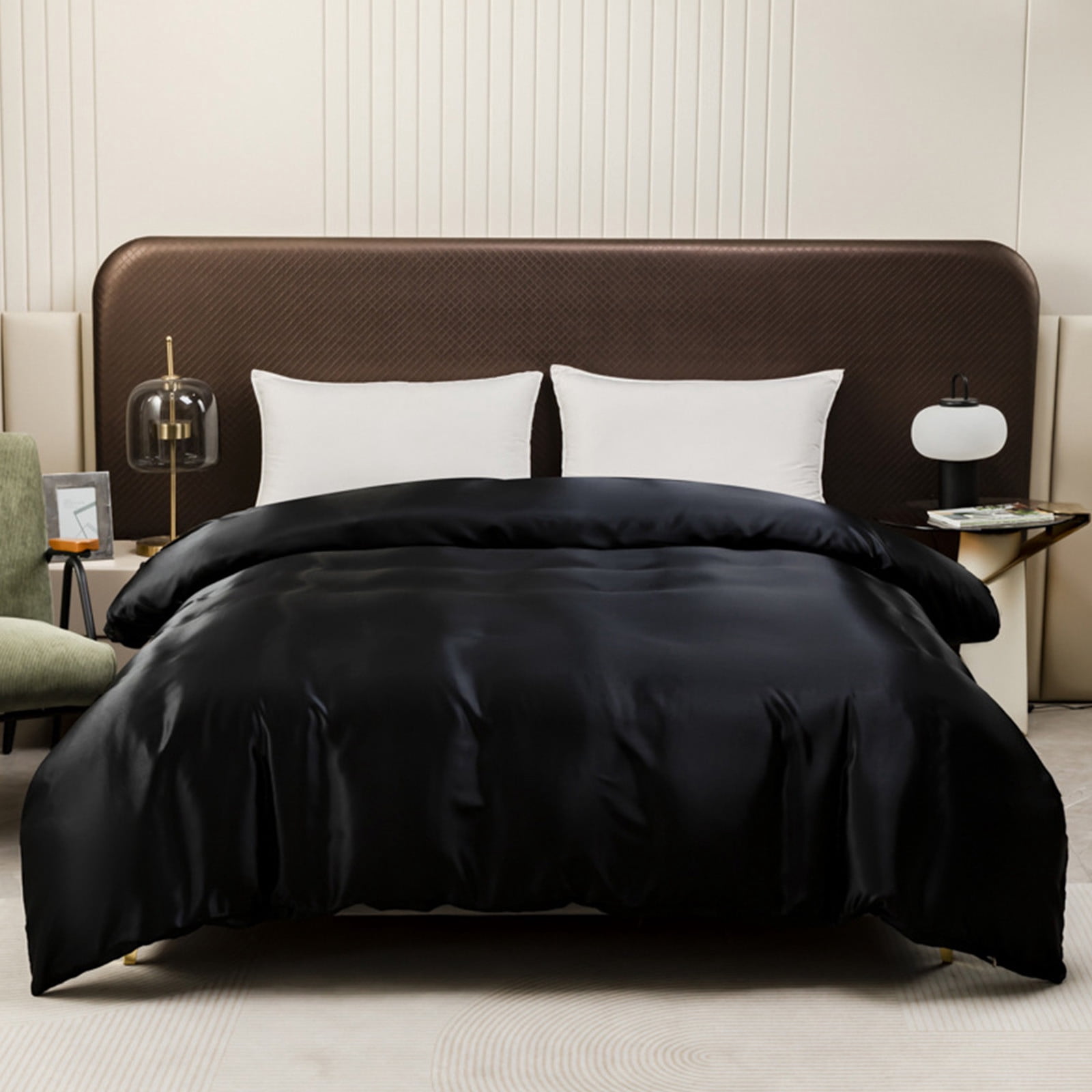 Up to 50% Off! Boovnll Duvet Cover Queen Size, Satin Lightweight Microfiber Silk Queen Duvet Cover with Zipper Closure for Summer Hot Sleeper & Night Sweats Hotel Quality Sheets, Bed Sheets (Purple)