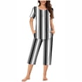 thumbnail image 1 of 50% Off Clear! 2PC Women's Short Sleeve Sleepshirt And Pants Sets Loungewear Pajamas With Pockets Gift for Women, 1 of 1