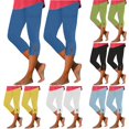 thumbnail image 1 of 2PCWomen's Summer High Waisted Solid Color Capris Matching Slim Fitting Yoga Gym Pants, 1 of 7