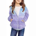 thumbnail image 1 of 50% Off Clear! 4-12Years Toddler Kids Boys Girls Fashion Cute Gradient Print Long Sleeve Pocket Zipper Hoodies Coat Purple 5 Years, 1 of 6