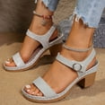 thumbnail image 1 of Sandals for Women Casual One-Strap Sequin Buckle Spring And Summer New Thick High-Heeled Sandals, 1 of 9