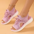 thumbnail image 1 of Womens Sandals Women's Fashion Casual Summer New Solid Wedge Heel Fish Mouth Strap Sandals, 1 of 7