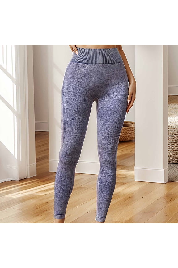 50% Off Clear! Dgankt Fitness Clothing Women's Fashion Faux Denim High Waist Stretch Tummy Tuck Exercise Yoga Pants Yoga Pants on Clearance