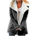 thumbnail image 1 of 50% Off Clear!Fashion Oversize Winter Coats for Women, Women Winter Warm Composite Plush Button Lapels Jacket Outwear Coat Deals Gift for Women, 1 of 6