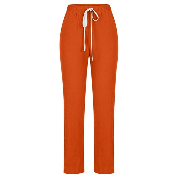 GaThRRgYP Long Pants for Women,Women's Casual Wide Leg Pants Solid Elastic Waist Loose Long Pants with Pocket