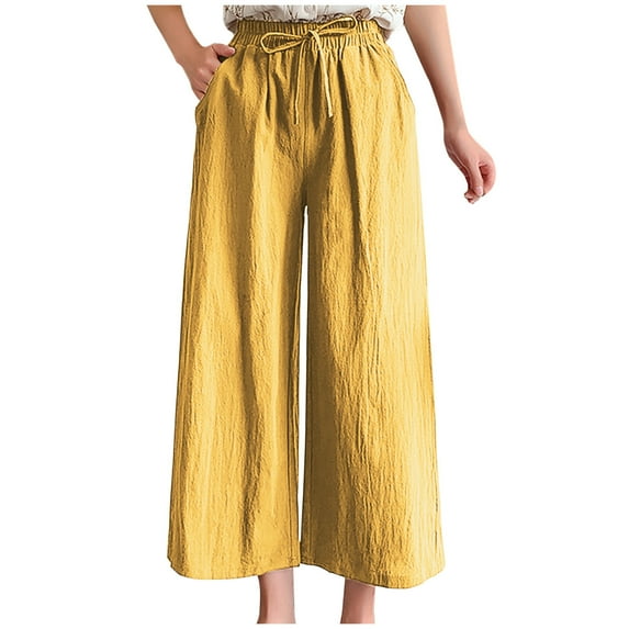 Clothes under $5 GaThRRgYP 2025 Summer Fall Plus Pants for Women Clearance under $5,Fashion Women Plus Size Drawstring Casual Solid Elastic Waist Pocket Loose Pants
