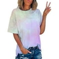 thumbnail image 1 of GaThRRgYP Summer Tops for Women,Blouse for Women Plus Size,Women's Fashion Printed T-Shirt Short Sleeves Blouse Round Neck Casual Tops, 1 of 7