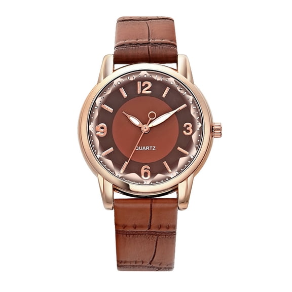 50% Off Clear! HERESOM Hard Work Two-color Dial Quartz Ladies Watch Belt Watch Women Clearance under 5 $