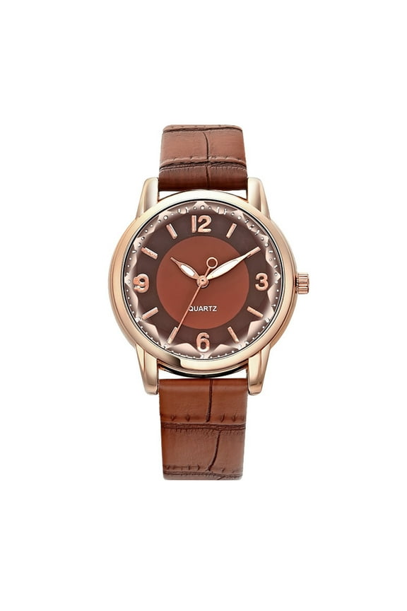 50% Off Clear! HERESOM Hard Work Two-color Dial Quartz Ladies Watch Belt Watch Women Clearance under 5 $