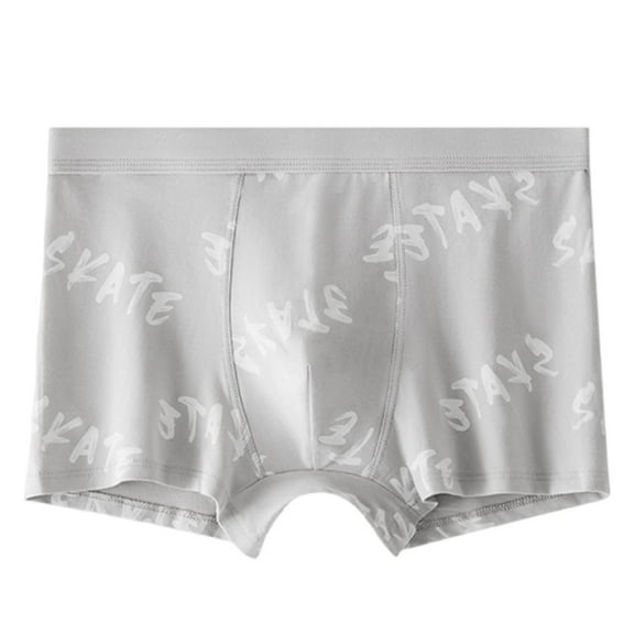 50% Off Clear! Men's Boxers Briefs Underwear Cotton Stretchy Digital Printing Breathable Close Fitting Underpants Comfortable Boxers Gray XL