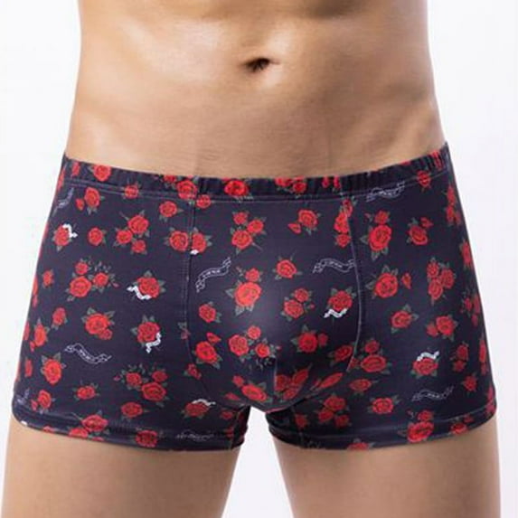 Men's Underwear, Men's Sexy Printed Underwear with Flat Corner Underwear