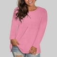 thumbnail image 1 of 50% Off Clear! Ofreoo Women’s Plus Size Summer Tops | Long Sleeve Round Neck Loose Tunic Blouse (S-4XL), 1 of 7