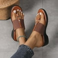 thumbnail image 1 of Womens Sandals Summer Women's New One-line Wedge Toe Beach Wearing Beach Sandals, 1 of 7