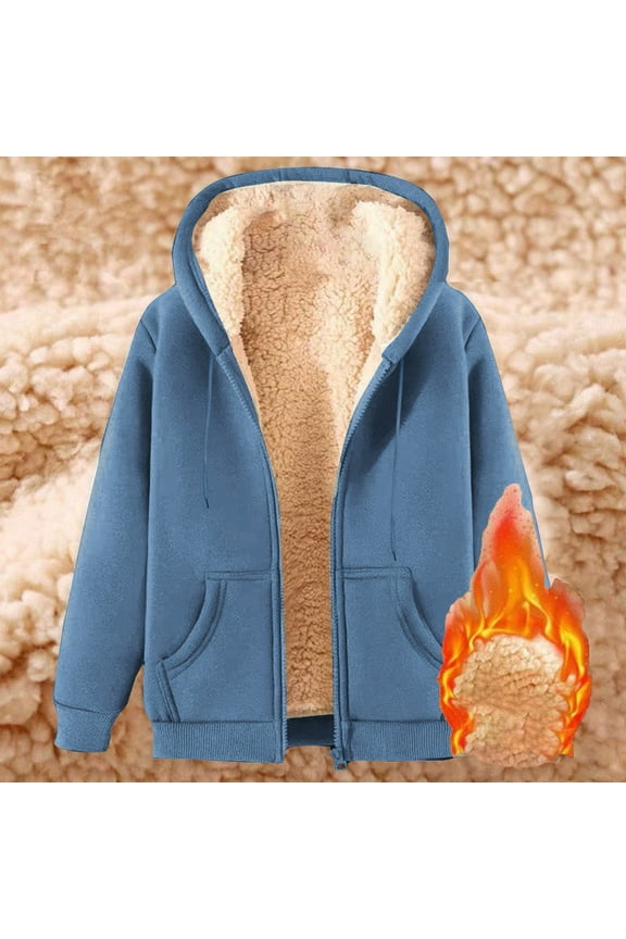 50% Off Clear!Sawvnm Winter Long Coats for Women Fall Fleece Lined fluffy Pullover Puffer Jacket ropa invierno mujer Winter Essentials for Women