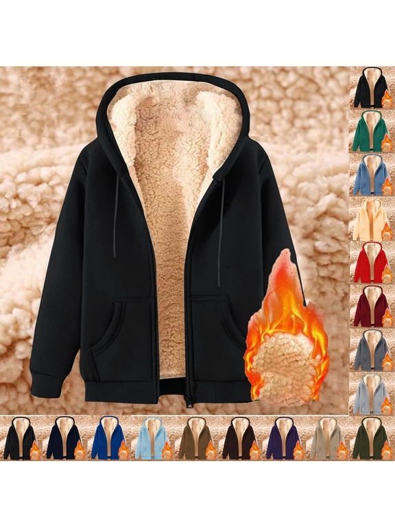 50% Off Clear!Sawvnm Winter Long Coats for Women Fall Fleece Lined fluffy Pullover Puffer Jacket ropa invierno mujer Winter Essentials for Women