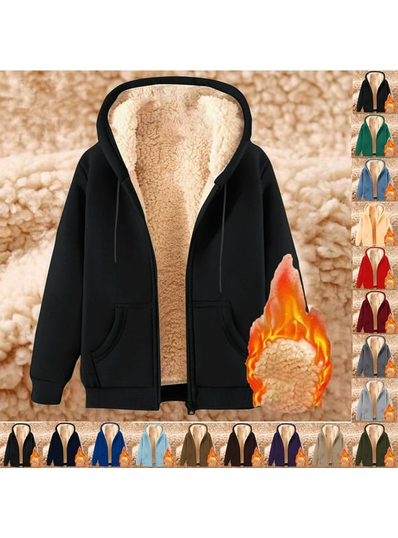 50% Off Clear!Sawvnm Winter Long Coats for Women Fall Fleece Lined fluffy Pullover Puffer Jacket ropa invierno mujer Winter Essentials for Women