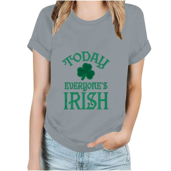 Short Sleeve Top Dgankt Women's Fashion Crewneck Printed Short Sleeve T-shirt Casual Loose Shirt Tops