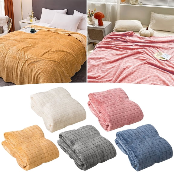 50% Off Clear! Skegnu 120x200cm Super Soft Warm Solid Warm Micro Plush Fleece Blanket Throw Rug Sofa Bedding Clearance