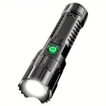 50% Off Clear! Strong Light Flashlight USB Rechargeable Telescopic Large Floodlight Handheld Outdoor Emergency Light