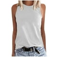 thumbnail image 1 of Summer Tank Tops Dgankt Women's Sleeveless Summer Casual Tops Round Neck Solid Sleeveless Vest Tops, 1 of 6