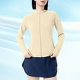 thumbnail image 1 of Summer Sunscreen Clothing Ladies New Long-sleeved Round Neck Solid Color Casual Sun Protection, 1 of 4