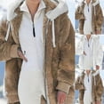thumbnail image 2 of Black and Friday Deals 50% Off Clear!Tuscom Winter Long Coats for Women Plus Size Winter Warm Loose Plush Zip Hooded Jacket Coat Gifts Christmas Gift, 2 of 6
