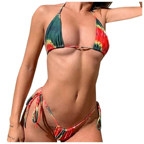 50% Off Clear! Viikei Bikini Set Swimwear for Women Summer Plus Size 2 Piece Fashion Bandage Solid Swimsuit Bikini Beachwear Swimsuit