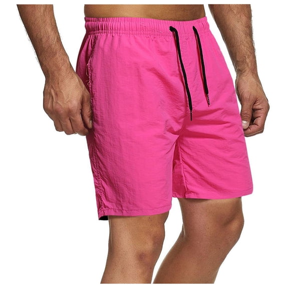 50% Off Clear! Viikei Mens Shorts Cargo,Mens Shorts Clearance under $5 Fashion Man Solid Elastic Waist Mid Waist Loose Pockets Bandage Short Pants