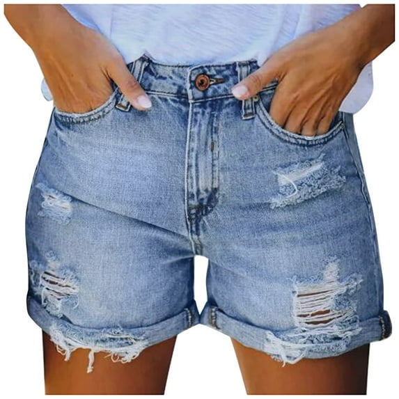 50% Off Clear! Viikei Womens Shorts Fashion Womens Pocket Jeans Pants Female Hole Bottom Sexy Casual Shorts