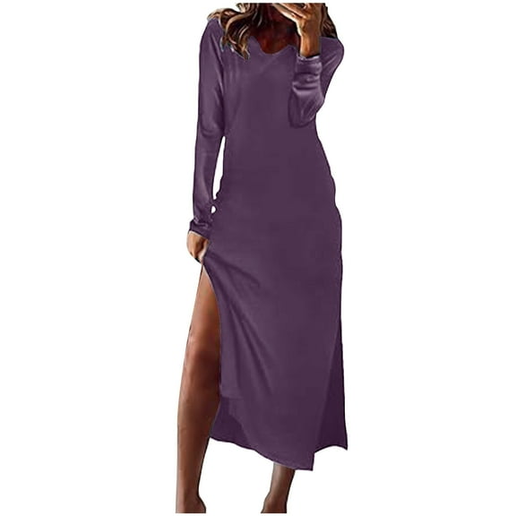 50% Off Clear! Women Plus Size Dresses Women's Short Sleeved V-neck Fashion Print High Waist Mid-Calf V-neck Dress Purple, L