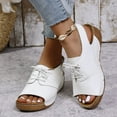 thumbnail image 1 of Women's Fashion Casual Summer Style Roman Lace-Up Fish Mouth Thick Bottom One-Foot Slip-On Round Head Open Toe Beach Sandals, 1 of 9