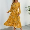thumbnail image 1 of Long Sleeves Dresses, Women's Summer Print Casual Loose Long Sleeve Crew Neck Dress, 1 of 7