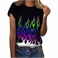 thumbnail image 1 of 50% Off Clear! Women's Plus Size Short Sleeve Crewneck Flame Printed Pattern Tops, 1 of 9