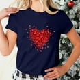 thumbnail image 1 of Womens Short Sleeve Tops Dgankt Women's Valentine's Day Short Sleeve Round Neck T-Shirt Letter Printed Solid Color Top, 1 of 6