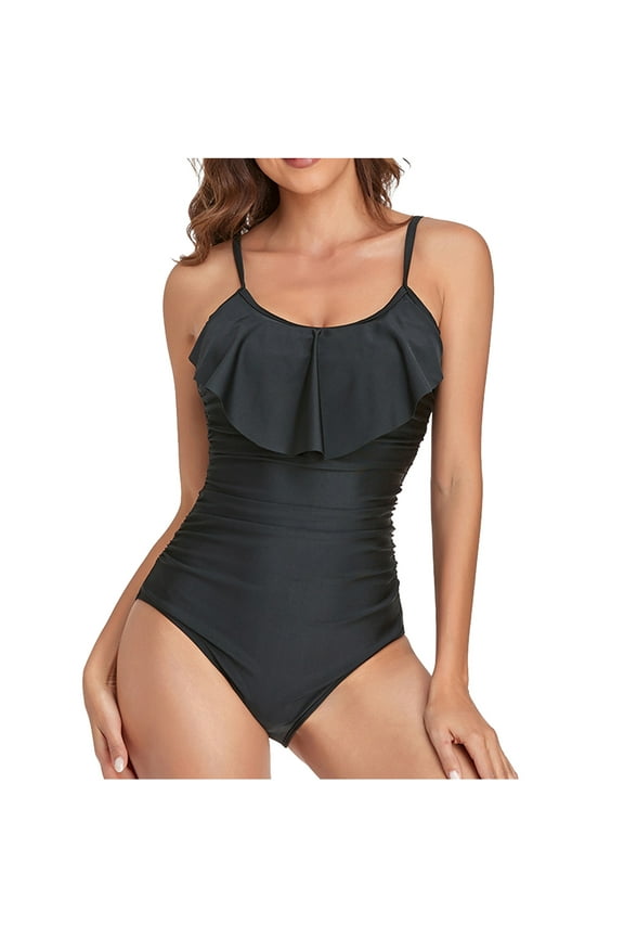 50% Off Clear! asdoklhq Plus Size Swimsuit Clearance Under $10,Women Bikini with Chest Pads without Underwire Strap Swimsuit Beach