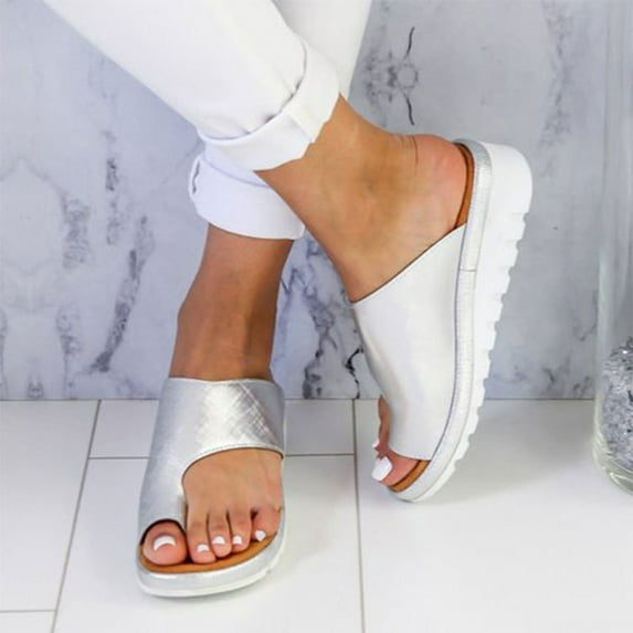 50% Off Clear! asdoklhq Womens Slide Slippers,Women Dressy Comfy Platform Casual Shoes Summer Beach Travel Slipper Flip Flops