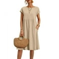 thumbnail image 1 of 50% Off Clothing Dresses for Women 2025 Summer Cotton Linen Solid Gauze Dress Loose Casual Beach Vacation Flowy Midi Dress with Pockets, 1 of 8