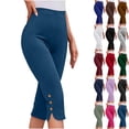 thumbnail image 1 of Summer Plus Size Yoga Shorts for Womens High Waisted Solid Color Capris Matching Slim Fitting Yoga Gym Pants Leggings, 1 of 9