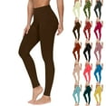 thumbnail image 1 of 50% Off Lenago Women Fashion Casual Solid Color High-Waist Pocket Mesh Leggings Yoga Pants Gift for Women Bronze S, 1 of 6