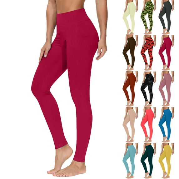 50% Off Lenago Women Fashion Casual Solid Color High-Waist Pocket Mesh Leggings Yoga Pants Gift for Women Hot Pink M