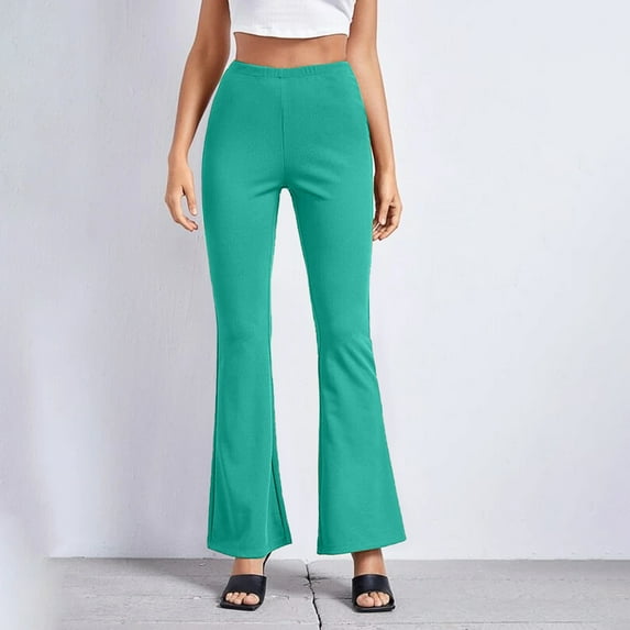 50% Off Clearance Lenago Women's Leggings Casual Slim High Elastic Waist Solid Color Sports Yoga Flare Workout Pants Gift for Women