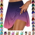thumbnail image 1 of Lenago Women's Summer Pleated Tennis Skirts Athletic Stretchy Short Yoga Fake Two Piece Trouser Skirt Shorts Gift for Women, 1 of 6