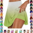 thumbnail image 1 of Lenago Women's Summer Pleated Tennis Skirts Athletic Stretchy Short Yoga Fake Two Piece Trouser Skirt Shorts Gift for Women, 1 of 6