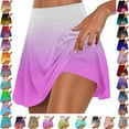 thumbnail image 1 of Lenago Women's Summer Pleated Tennis Skirts Athletic Stretchy Short Yoga Fake Two Piece Trouser Skirt Shorts Gift for Women, 1 of 6