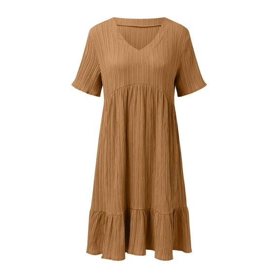 50% Off Clothing Women's Casual T Shirt Dress Summer Short Sleeve Swing Dresses with Pockets
