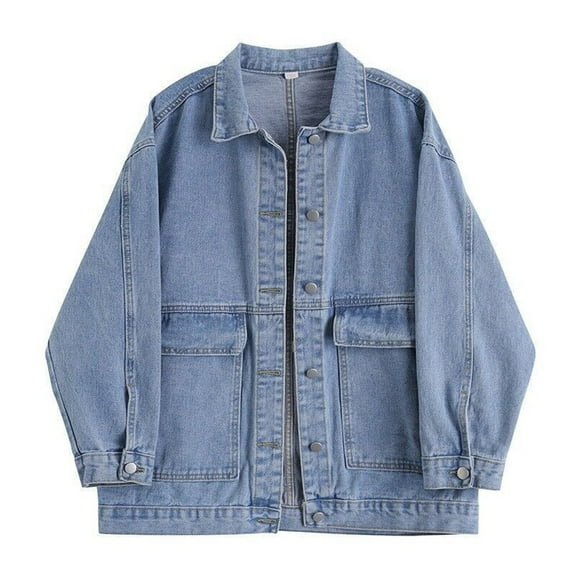 50% Off Clearance Women's Denim Jackets Women's Workwear Denim Jacket Women's Long Sleeve Retro Coat Loose Jacket