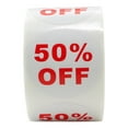 thumbnail image 1 of 50%-Off Sale Stickers, 1.5 Inch Round, Red/White, 500 Adhesive Labels Per Roll, 2 Rolls, 1 of 4