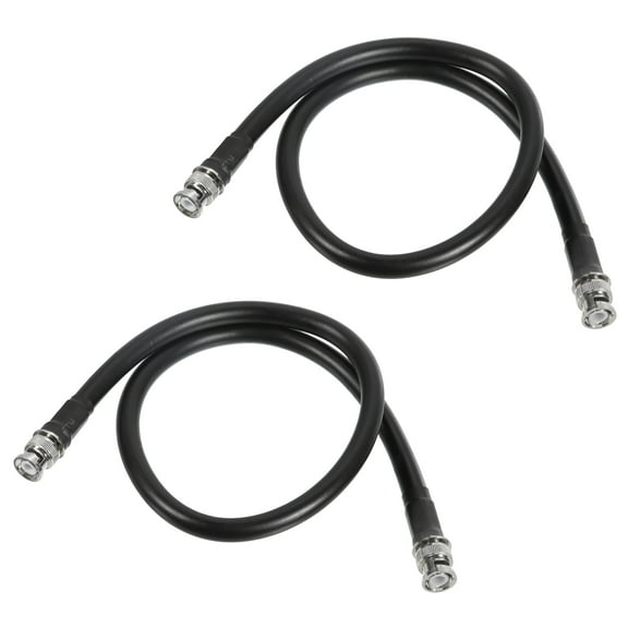 50 Ohm BNC Male to BNC Male Coaxial Cable 2Pcs RG8 3ft 10mm Low Loss Analyzer, Antenna, Oscilloscope, RF Radio